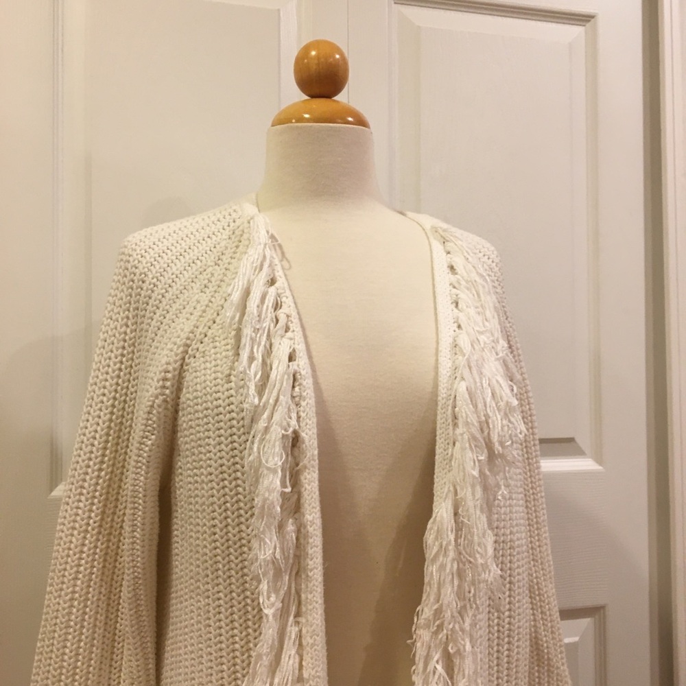 Chico’s Fringe Knit Longline Cardigan - Picture 2 of 5